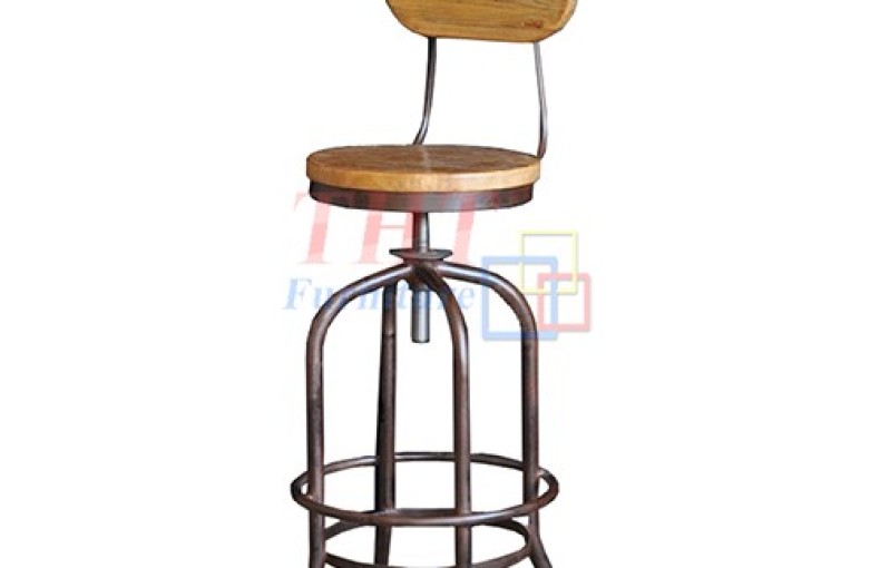 GHẾ BAR XOAY LƯNG MẶT GỖ